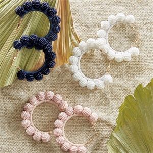 Mudpie Beaded Hoop Earrings